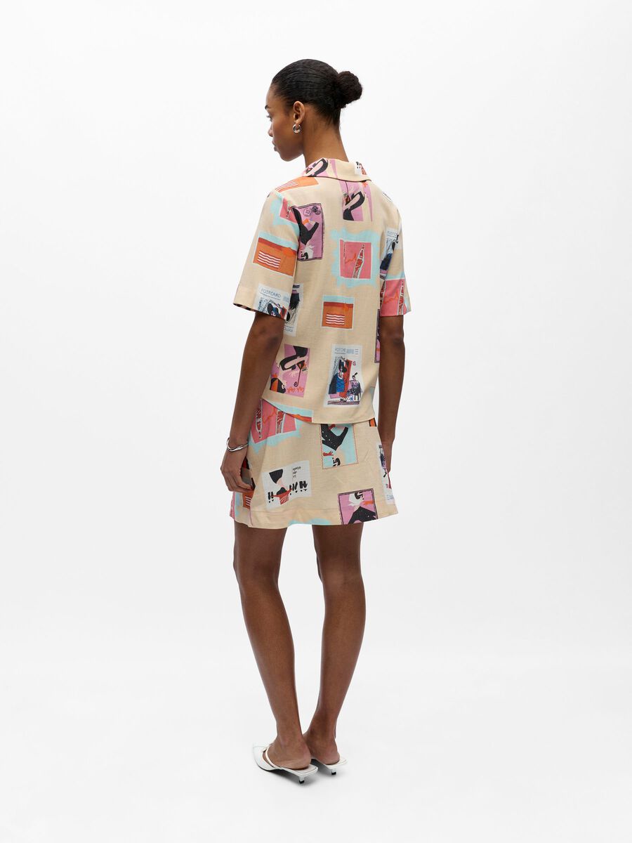 Object Tracy Printed Shirt Sandshell - Steranko Clothing Manchester