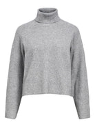 Object Vilola Rollneck Pullover Medium Grey Melange - Steranko Clothing Manchester