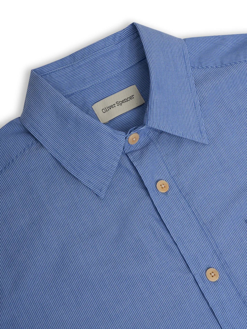 Oliver Spencer Atlanta Short Sleeve Shirt Blue - Steranko Clothing Manchester
