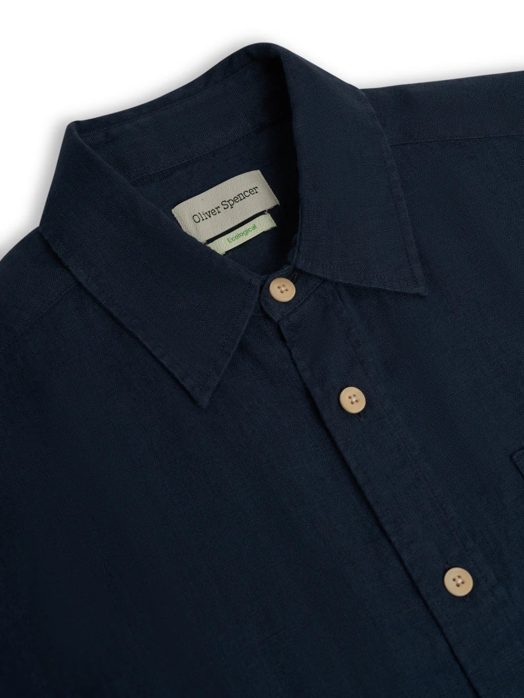 Oliver Spencer Atlanta Short Sleeve Shirt Padworth Navy - Steranko Clothing Manchester