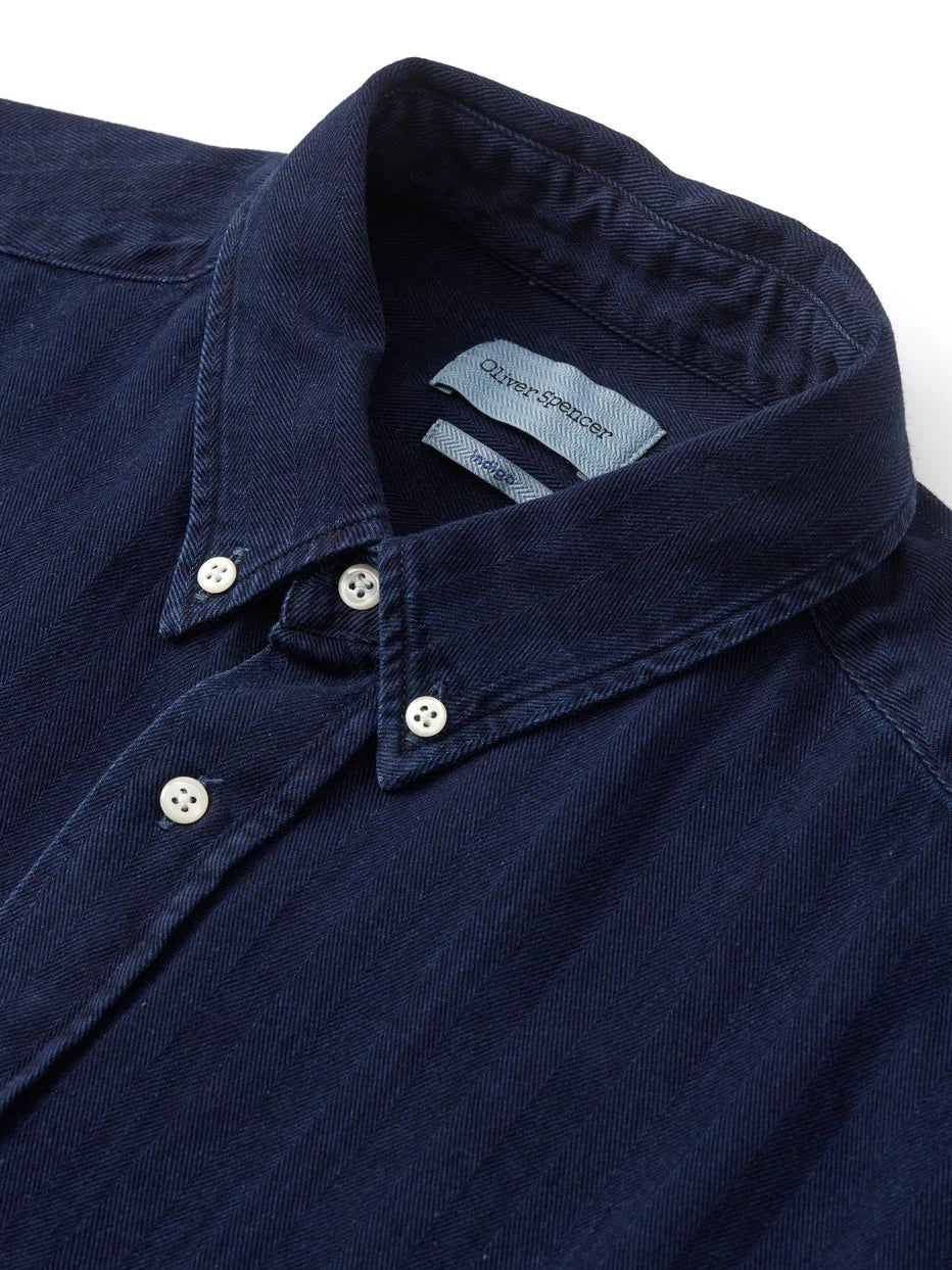 Oliver Spencer Brook Shirt Faye Indigo Blue - Steranko Clothing Manchester