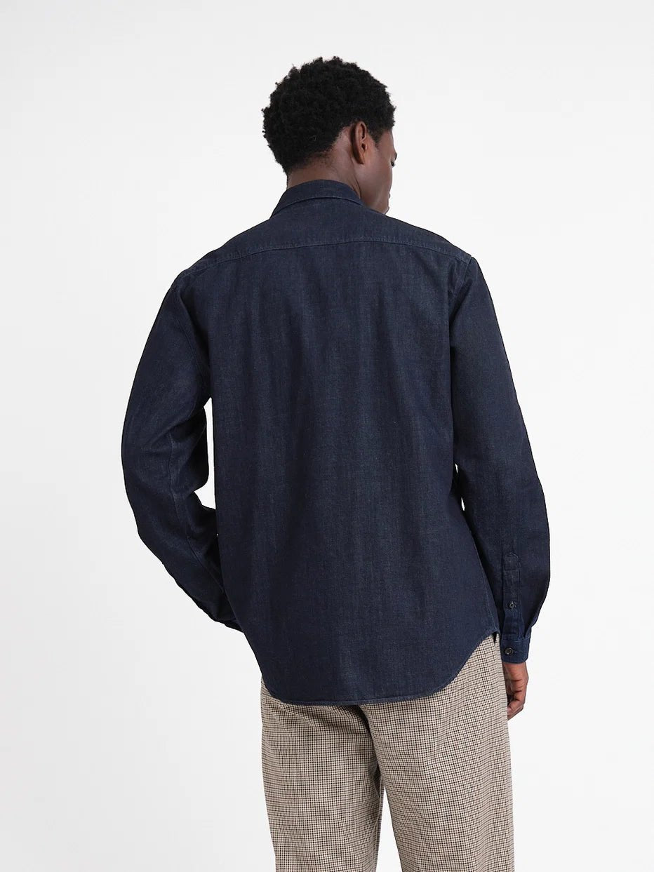 Oliver Spencer Corby Shirt Mullins Denim Indigo Rinse - Steranko Clothing Manchester