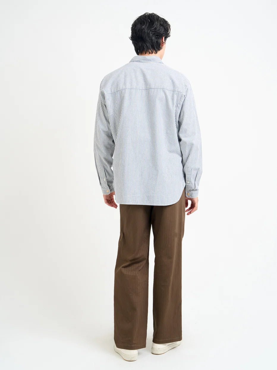Oliver Spencer Garrison LS Shirt Brimham Blue - Steranko Clothing Manchester