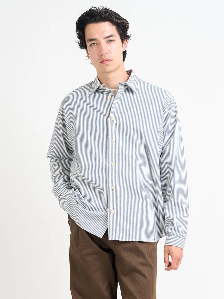 Oliver Spencer Garrison LS Shirt Brimham Blue - Steranko Clothing Manchester