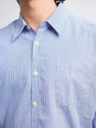 Oliver Spencer New York Special Shirt Collins White / Blue - Steranko Clothing Manchester