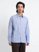Oliver Spencer New York Special Shirt Collins White / Blue - Steranko Clothing Manchester