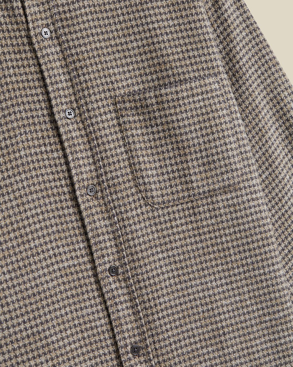 Portuguese Flannel Abstract Pied Poule Charcoal - Steranko Clothing Manchester