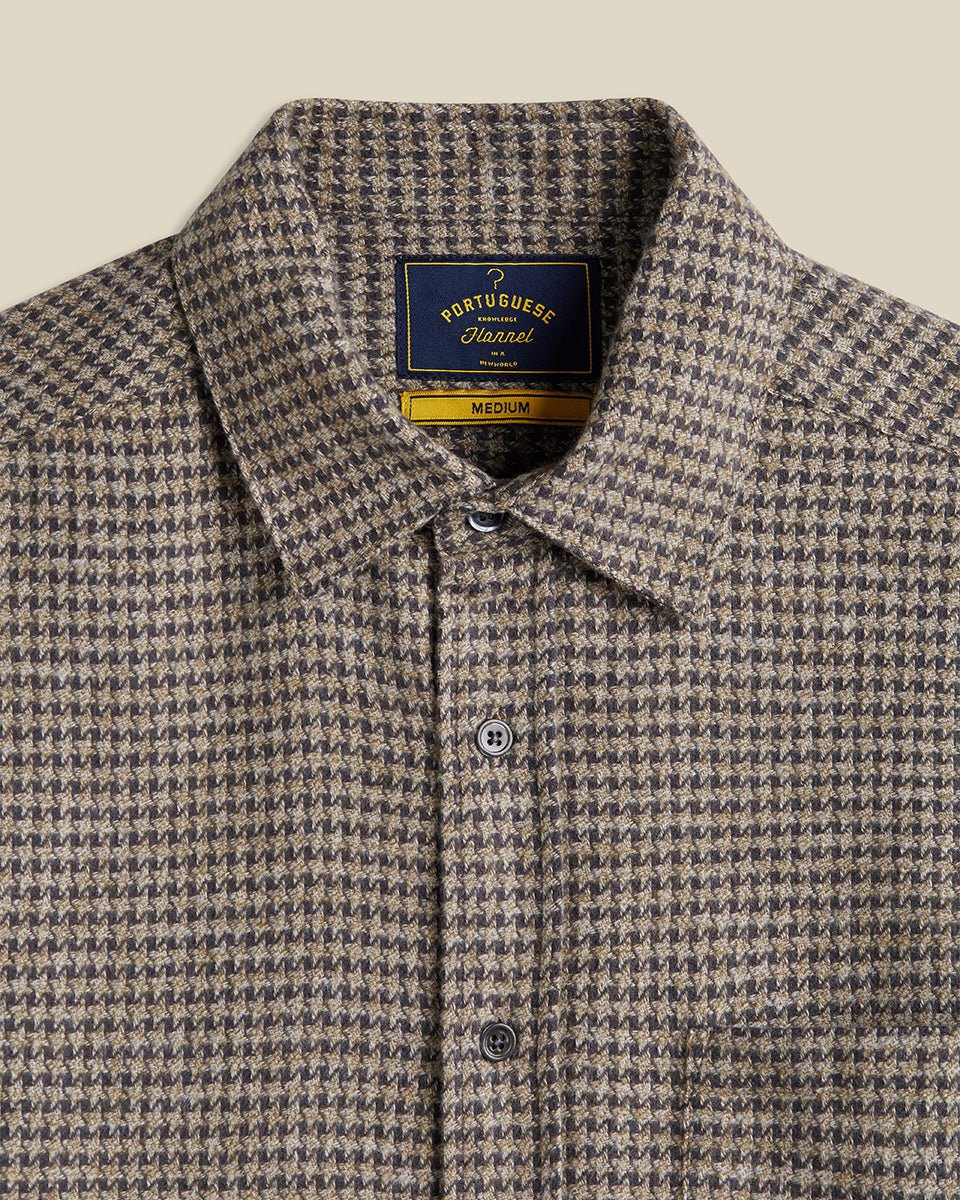 Portuguese Flannel Abstract Pied Poule Charcoal - Steranko Clothing Manchester