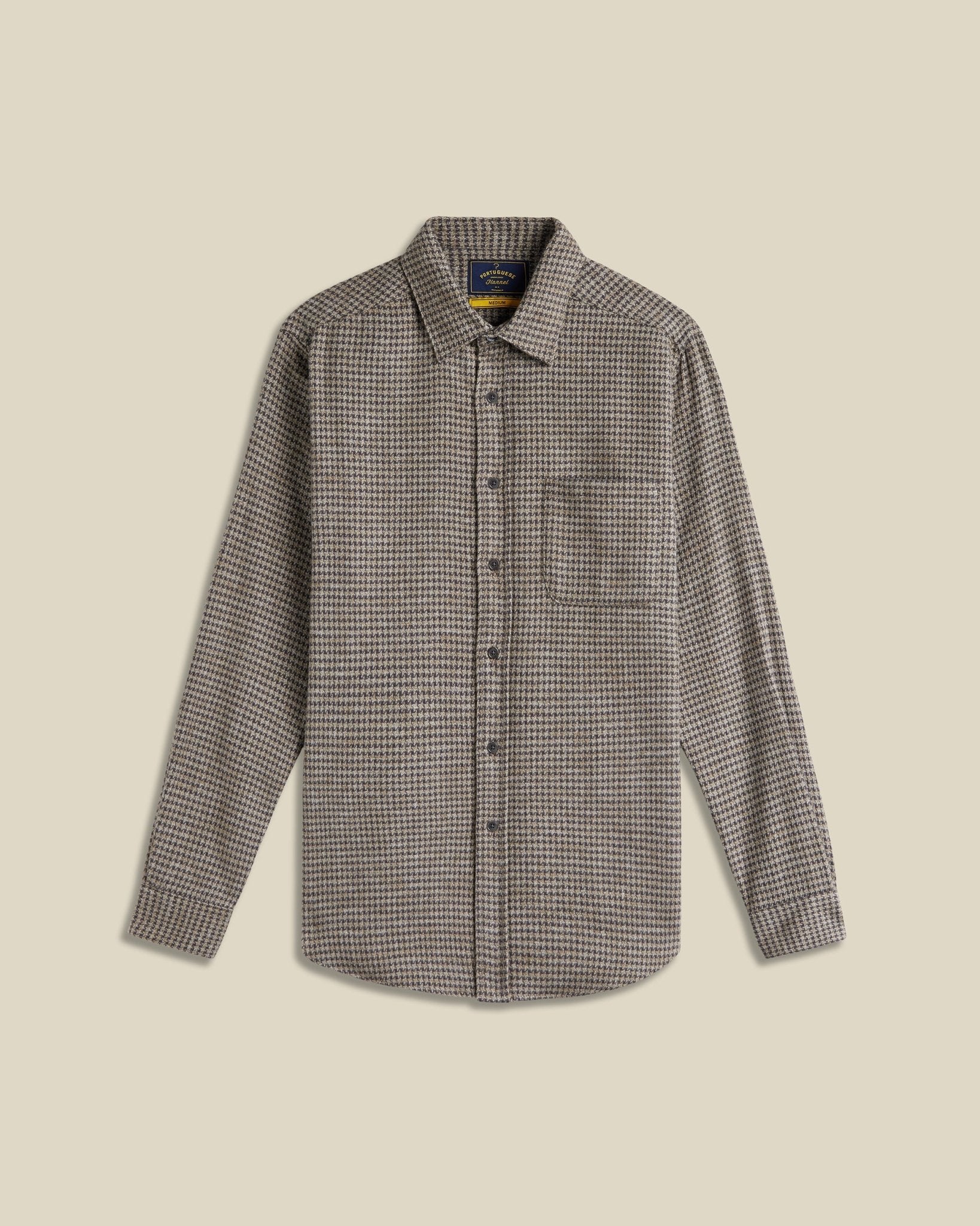 Portuguese Flannel Abstract Pied Poule Charcoal - Steranko Clothing Manchester