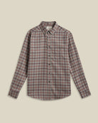 Portuguese Flannel Cedar Grey / Bordeaux - Steranko Clothing Manchester