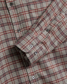 Portuguese Flannel Cedar Grey / Bordeaux - Steranko Clothing Manchester