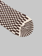 Rototo Checkerboard Pattern Socks Brown - Steranko Clothing Manchester