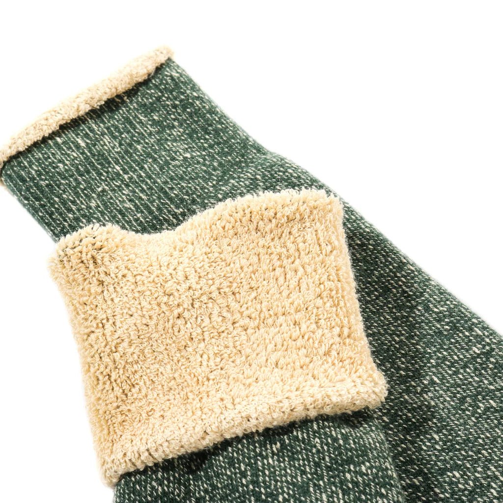 Rototo Reversible Pile Socks Forest Green/Raw Beige - Steranko Clothing Manchester
