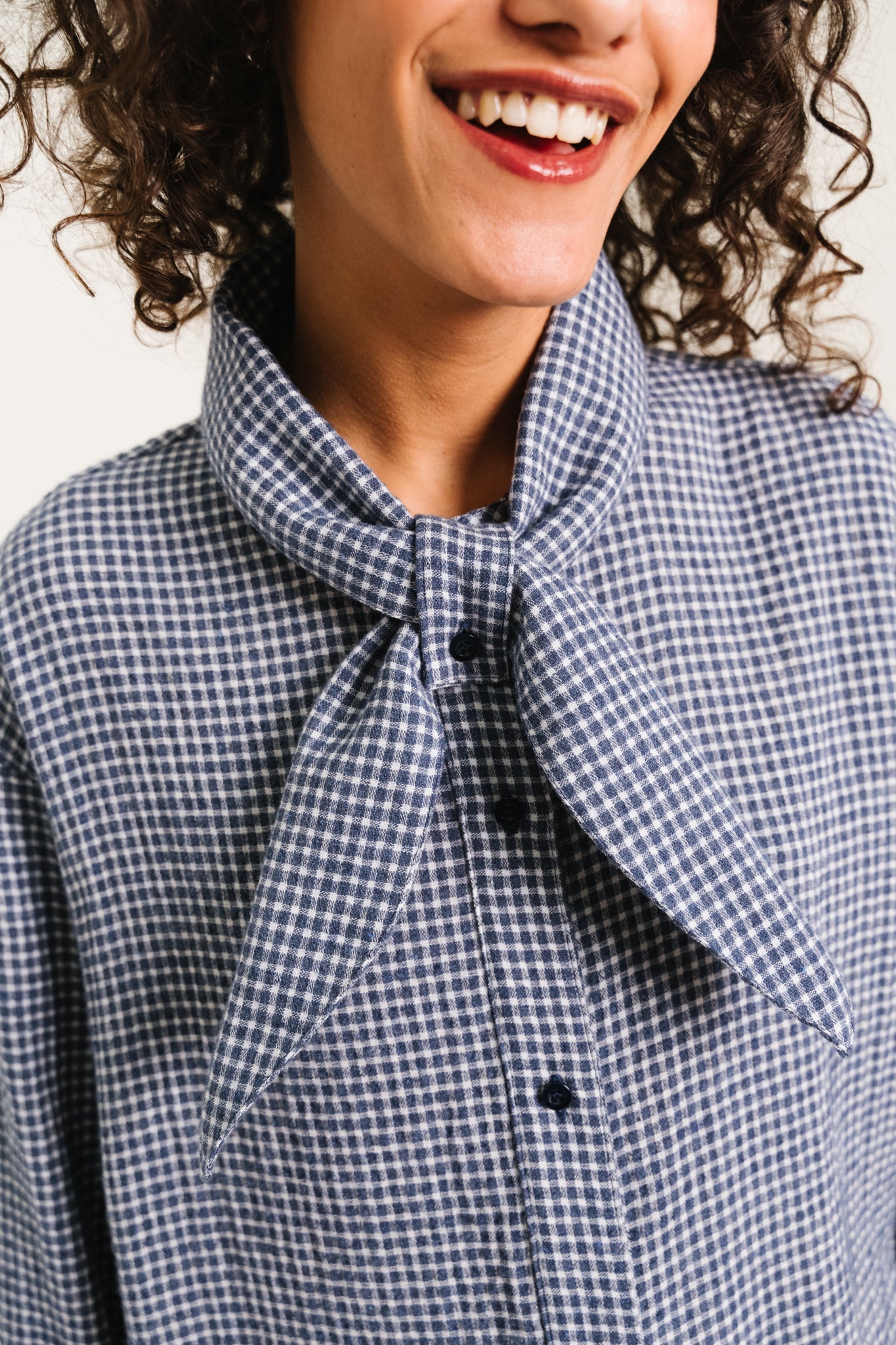 Sacrecoeur Charlie Scarf Shirt Blue Check - Steranko Clothing Manchester