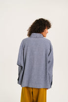 Sacrecoeur Charlie Scarf Shirt Blue Check - Steranko Clothing Manchester