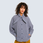 Sacrecoeur Charlie Scarf Shirt Blue Check - Steranko Clothing Manchester