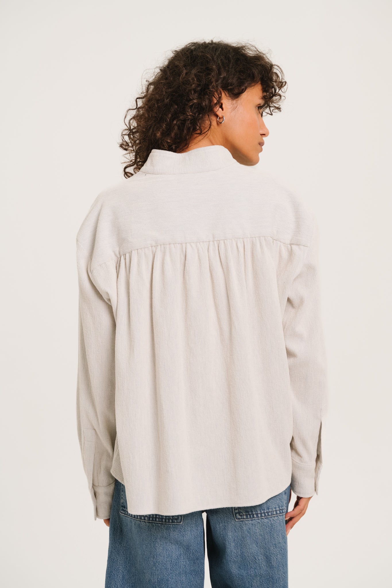 Sacrecoeur Emeline Corduroy Blouse Light Blue - Steranko Clothing Manchester