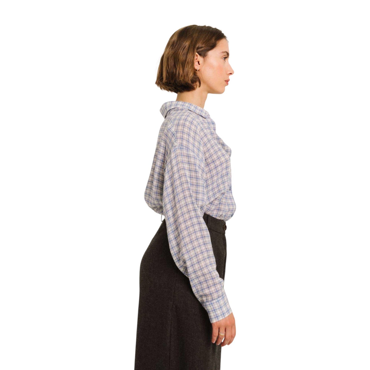 Sacrecoeur Enora Pana Wool Shirt Blue - Steranko Clothing Manchester