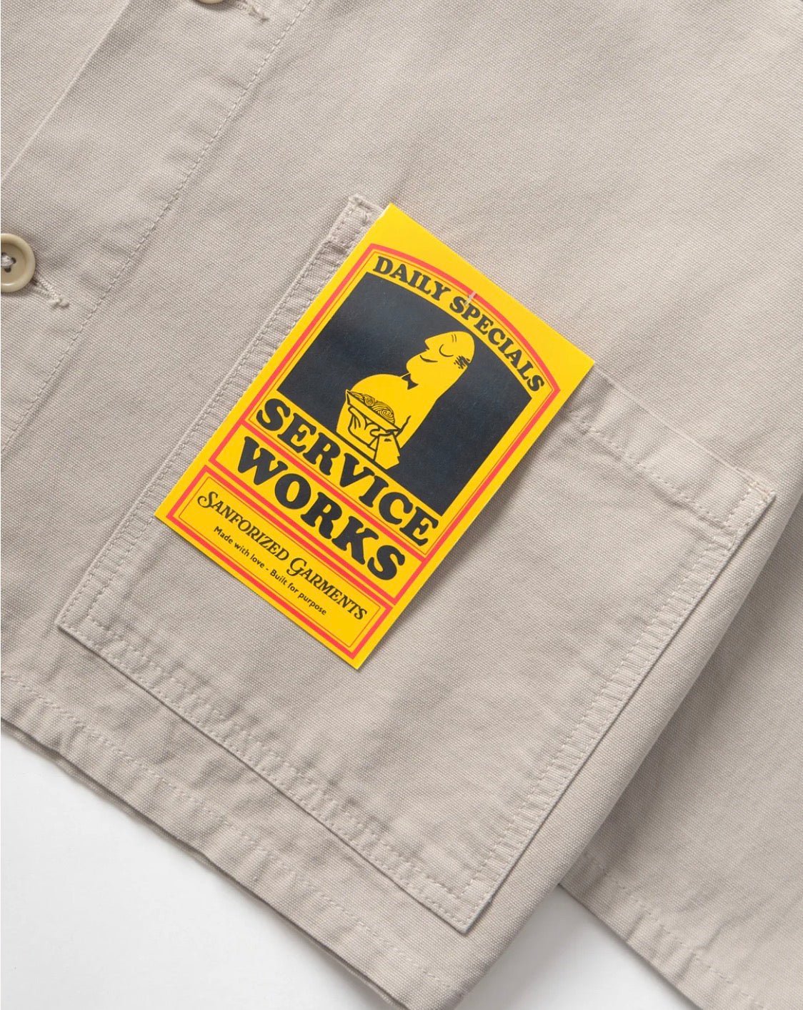 Service Works Chore Shirt Stone - Steranko Clothing Manchester