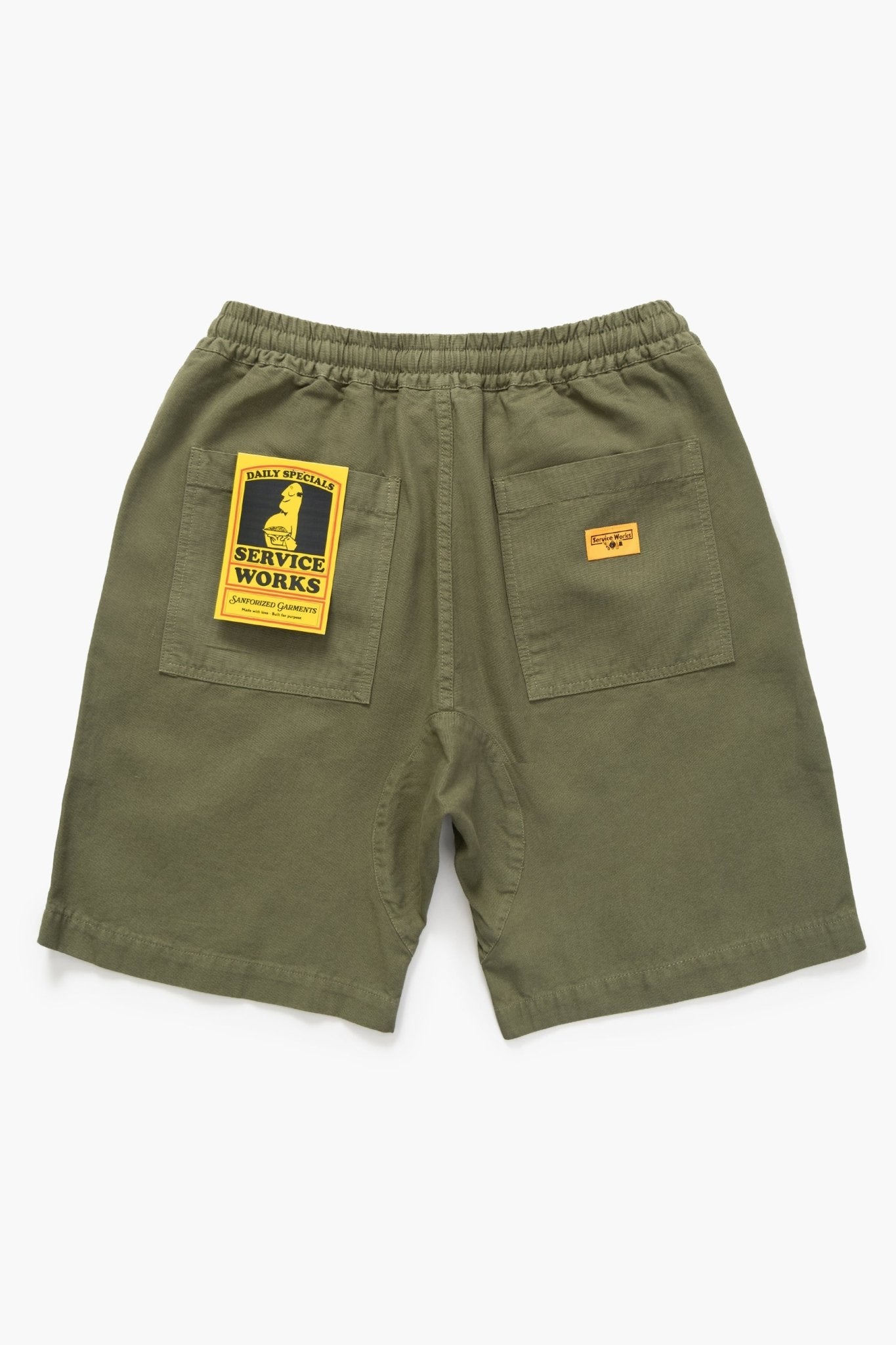 Service Works Classic Chef Shorts Olive - Steranko Clothing Manchester