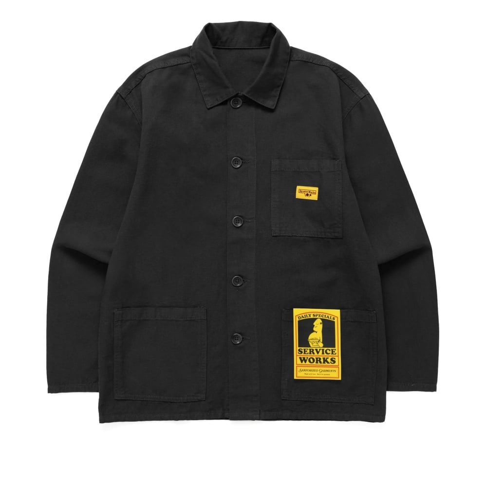 Service Works Classic Chore Shirt Black - Steranko Clothing Manchester
