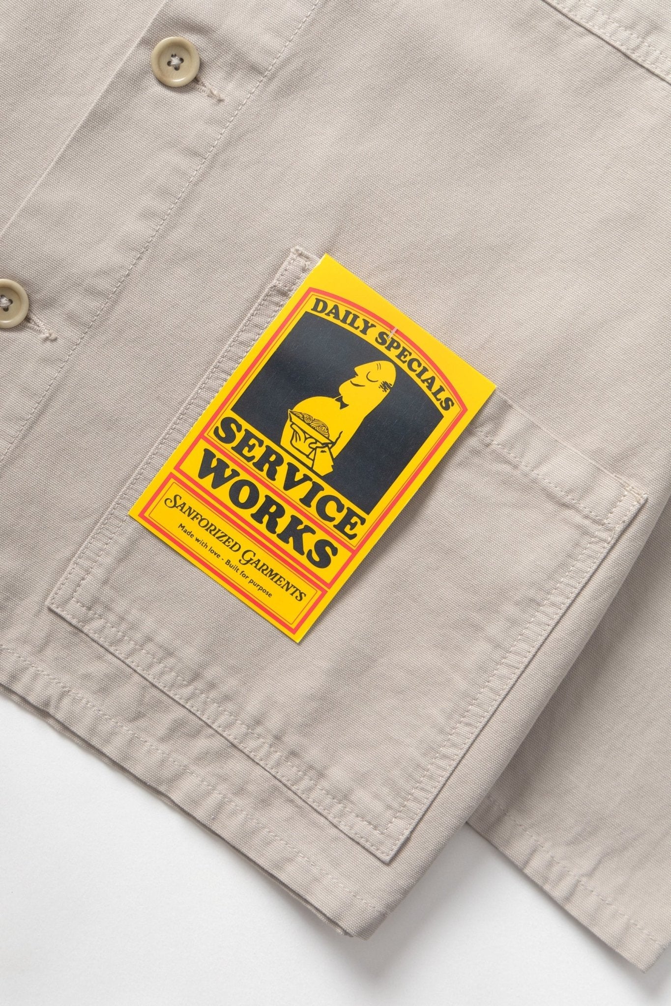 Service Works Classic Chore Shirt Stone - Steranko Clothing Manchester
