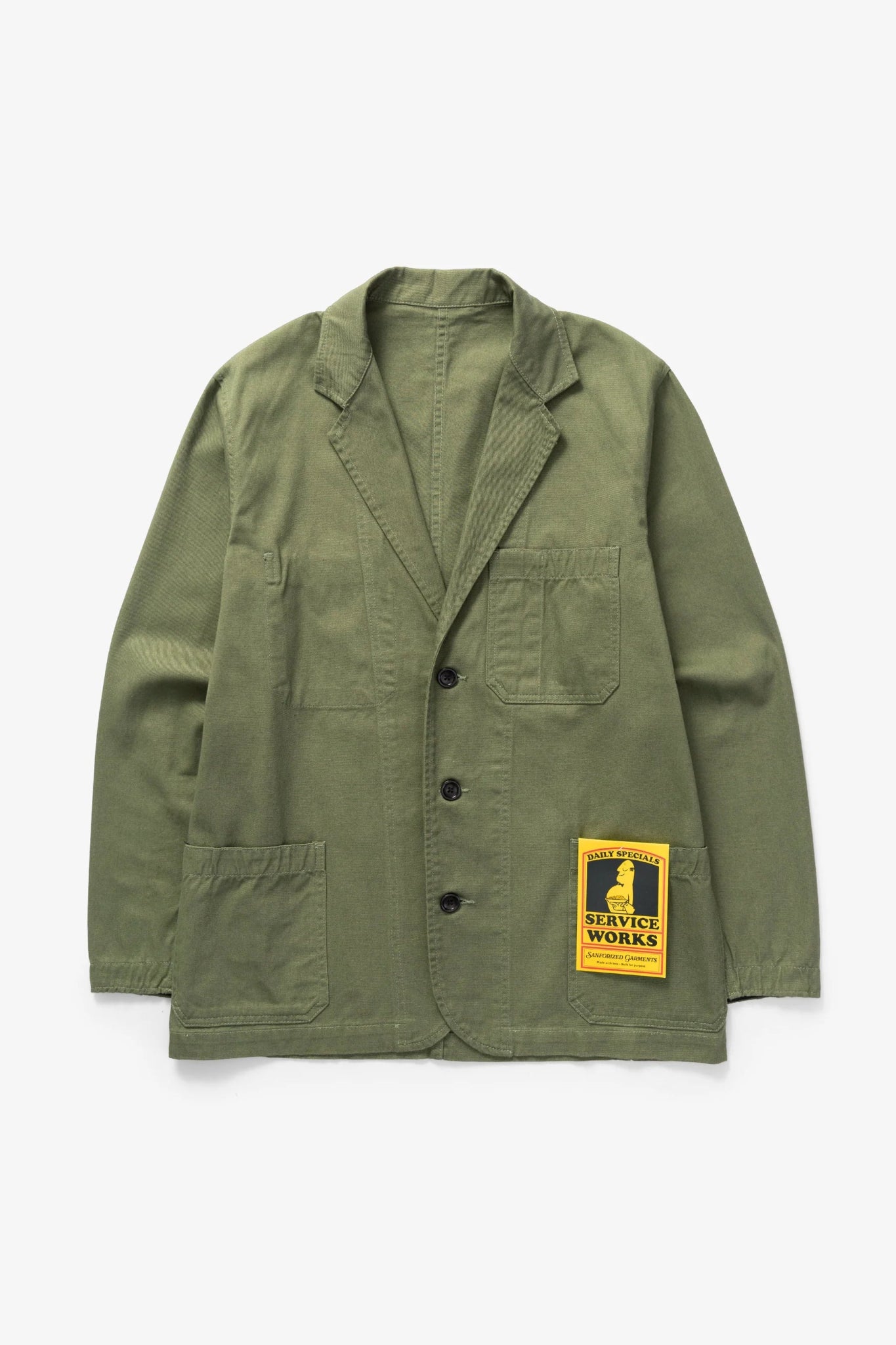 Service Works Drill Server Suit Jacket Olive (Medium) - Steranko Clothing Manchester