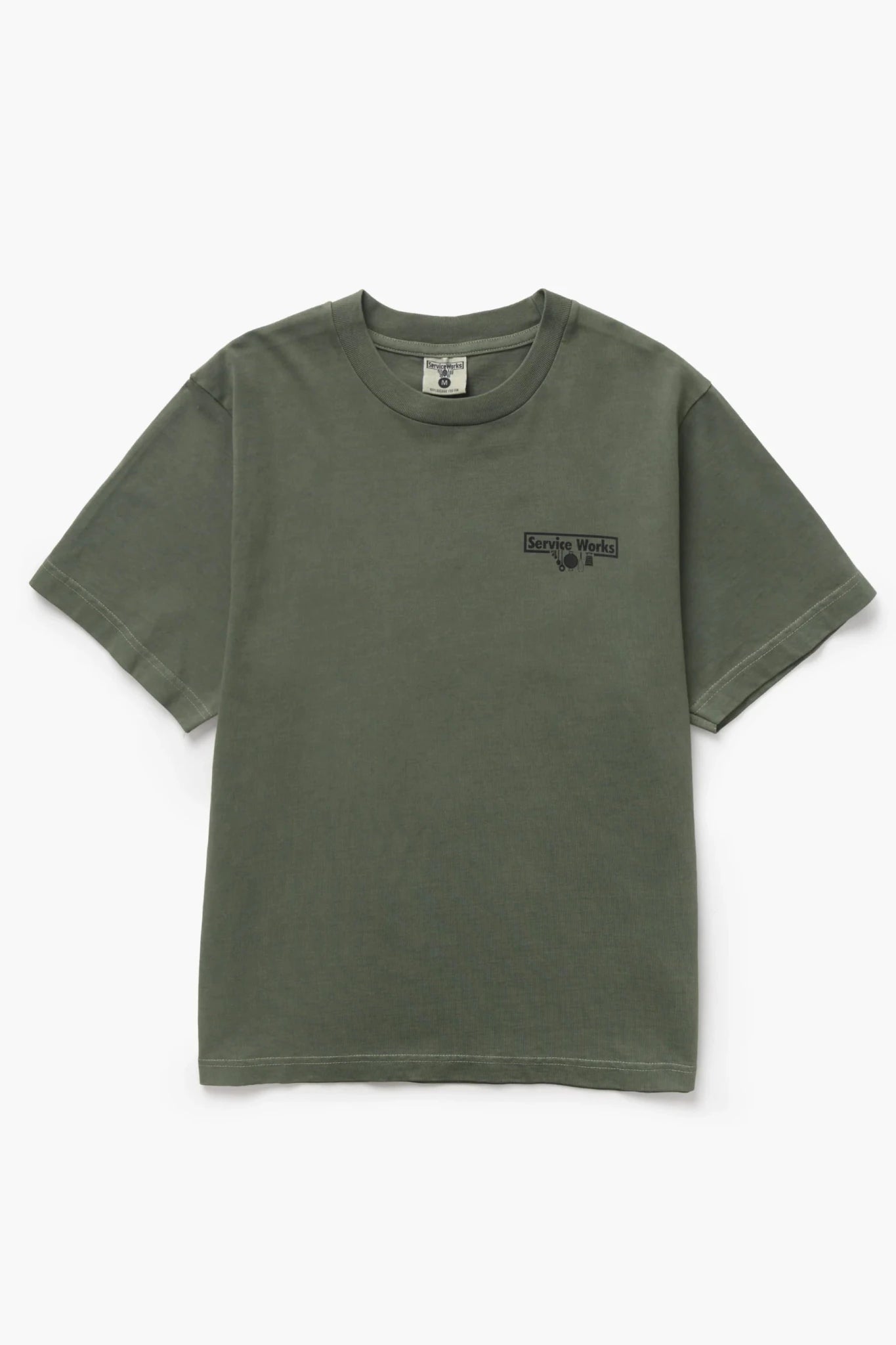 Service Works Pigment Dyed Trademark Tee Olive - Steranko Clothing Manchester