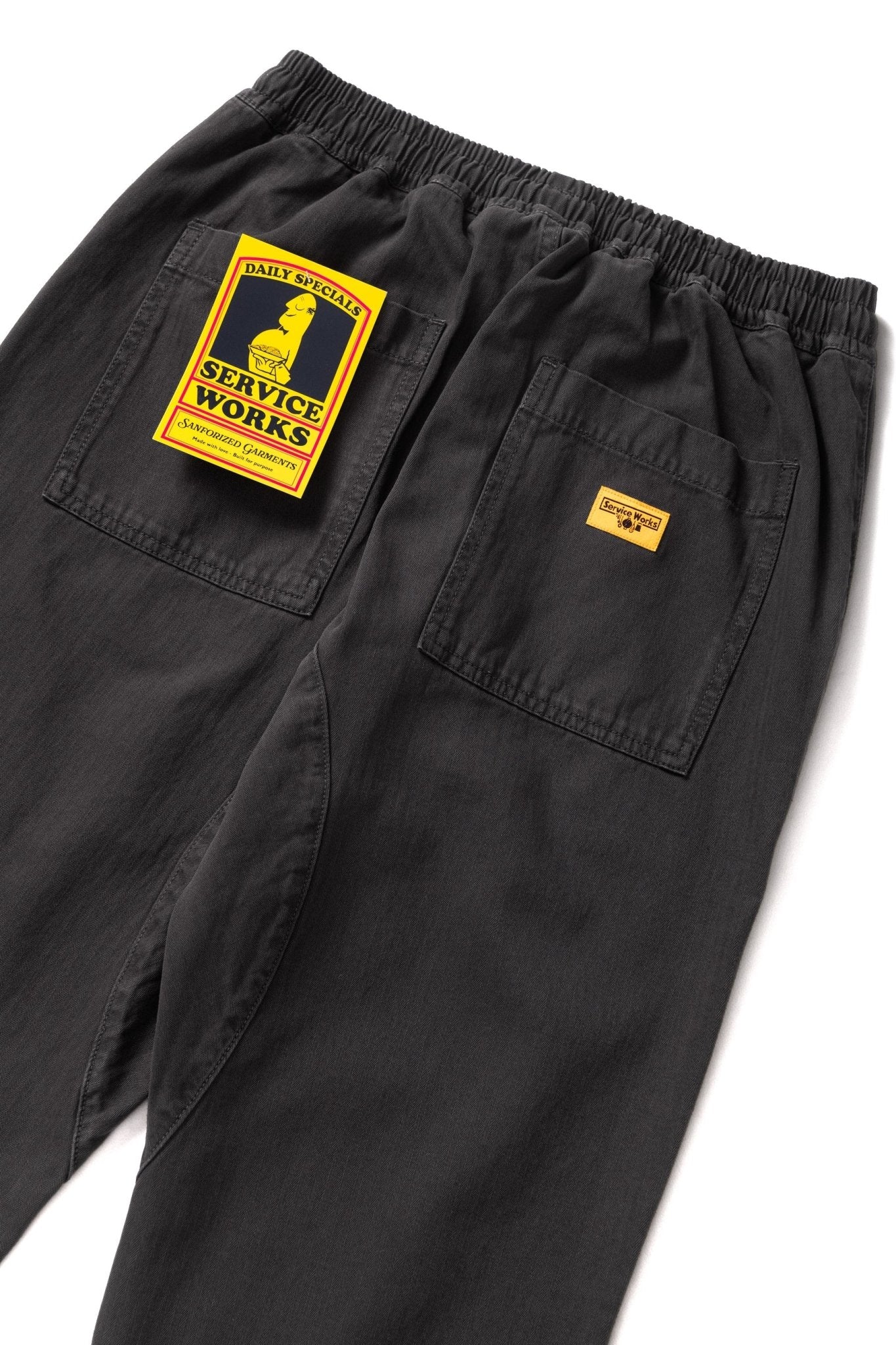 Service Works Pigment Herringbone Chef Pants Black - Steranko Clothing Manchester