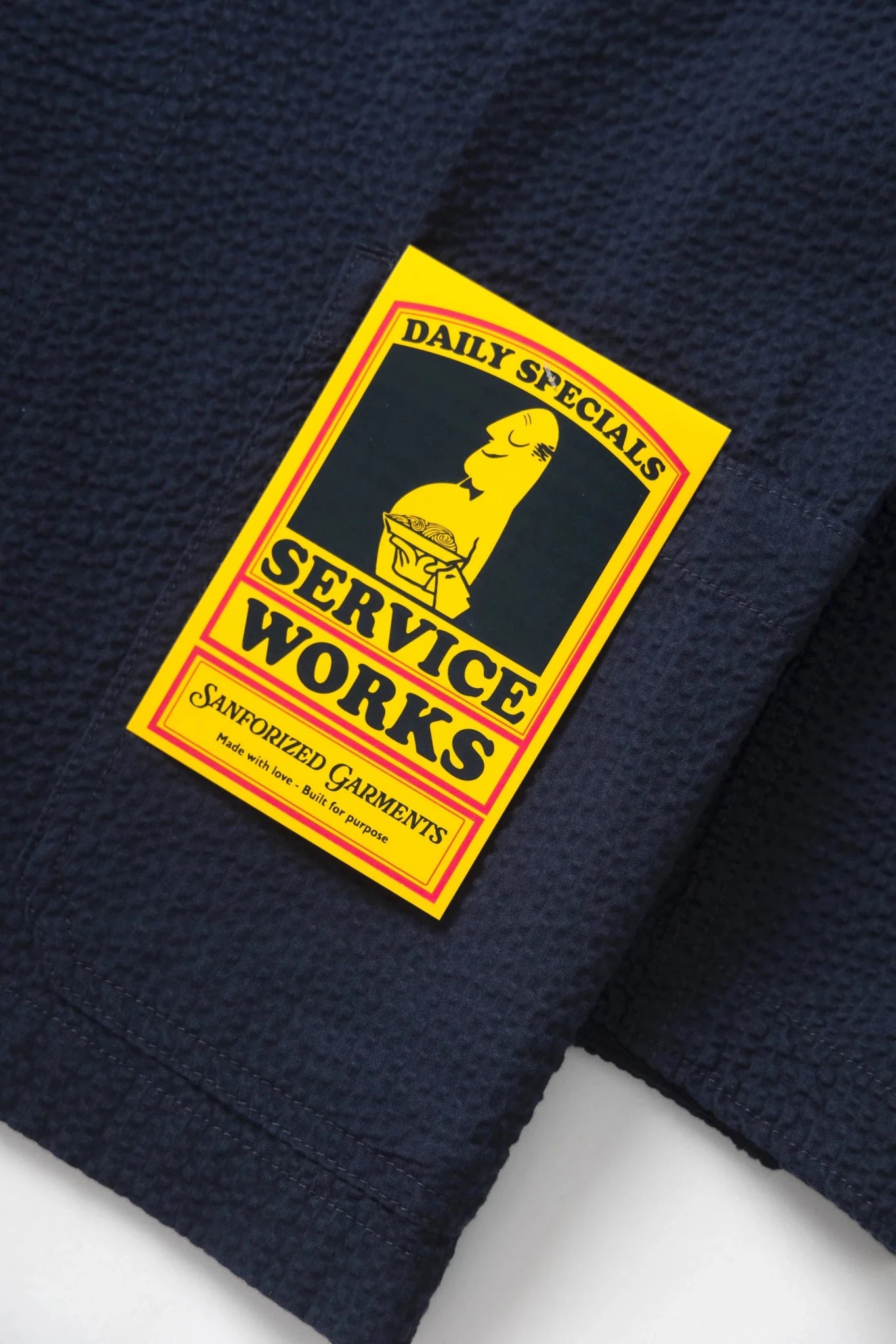 Service Works Seersucker Server Suit Jacket Dark Navy - Steranko Clothing Manchester