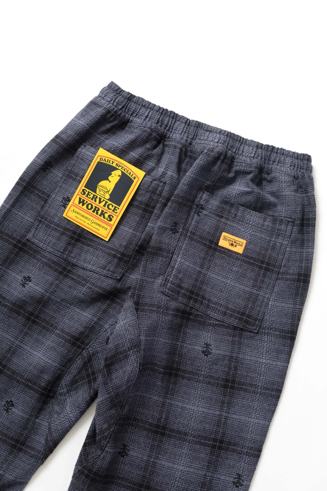 Service Works Thistle Plaid Chef Pant Black - Steranko Clothing Manchester