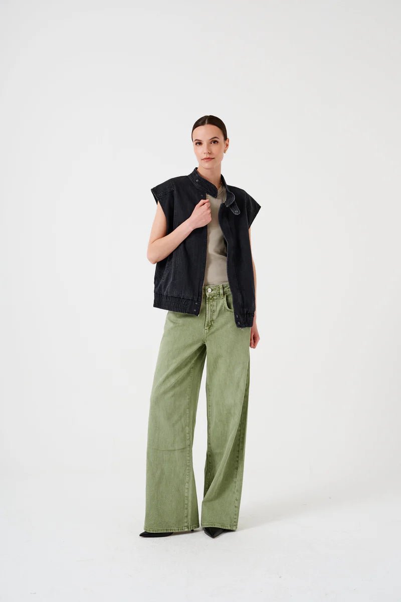 Seventy & Mochi Oversized Juno Sleeveless Jacket Washed Black - Steranko Clothing Manchester