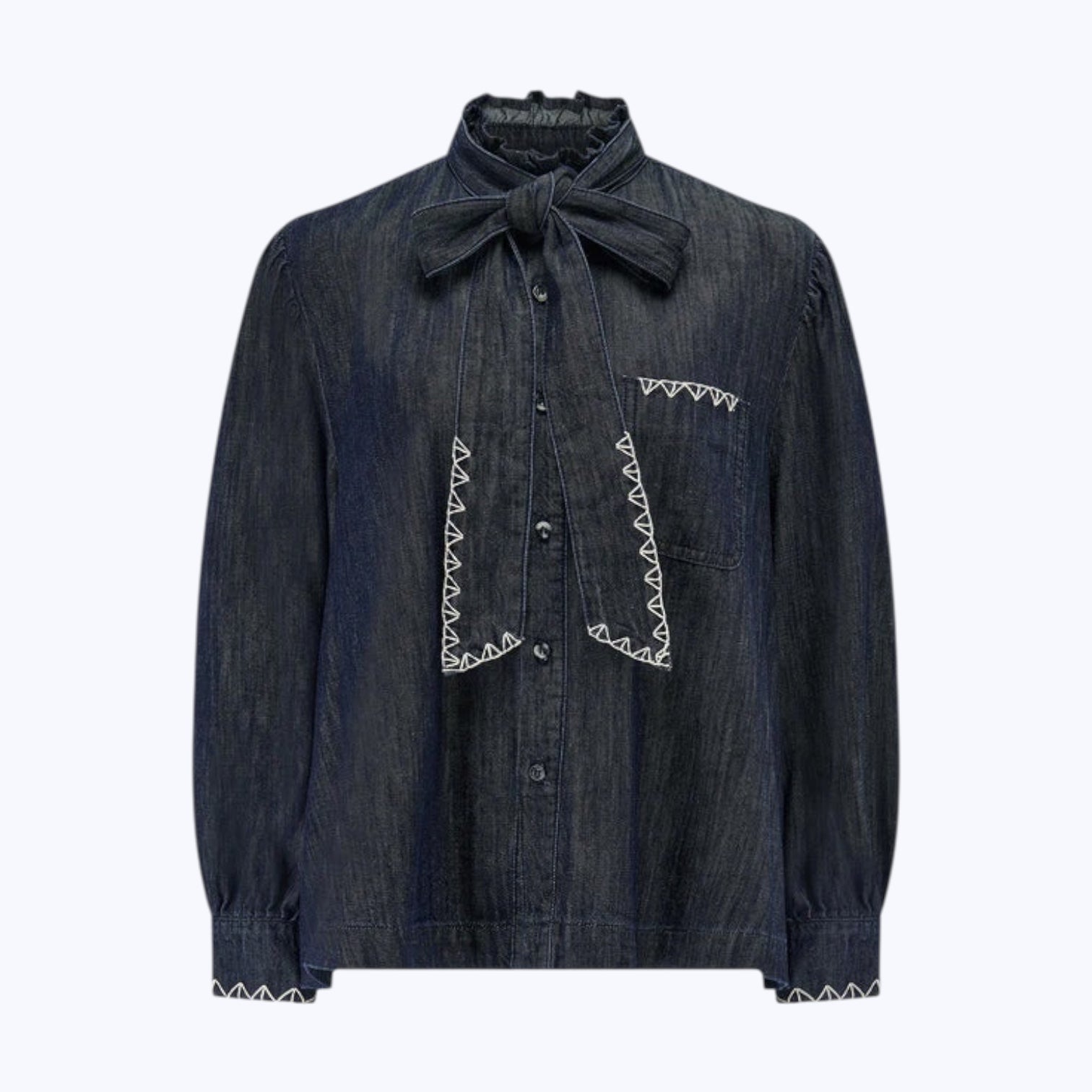 Seventy & Mochi Poet Blouse Pacific Blue - Steranko Clothing Manchester