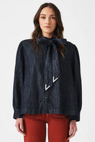 Seventy & Mochi Poet Blouse Pacific Blue - Steranko Clothing Manchester