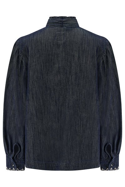 Seventy & Mochi Poet Blouse Pacific Blue - Steranko Clothing Manchester