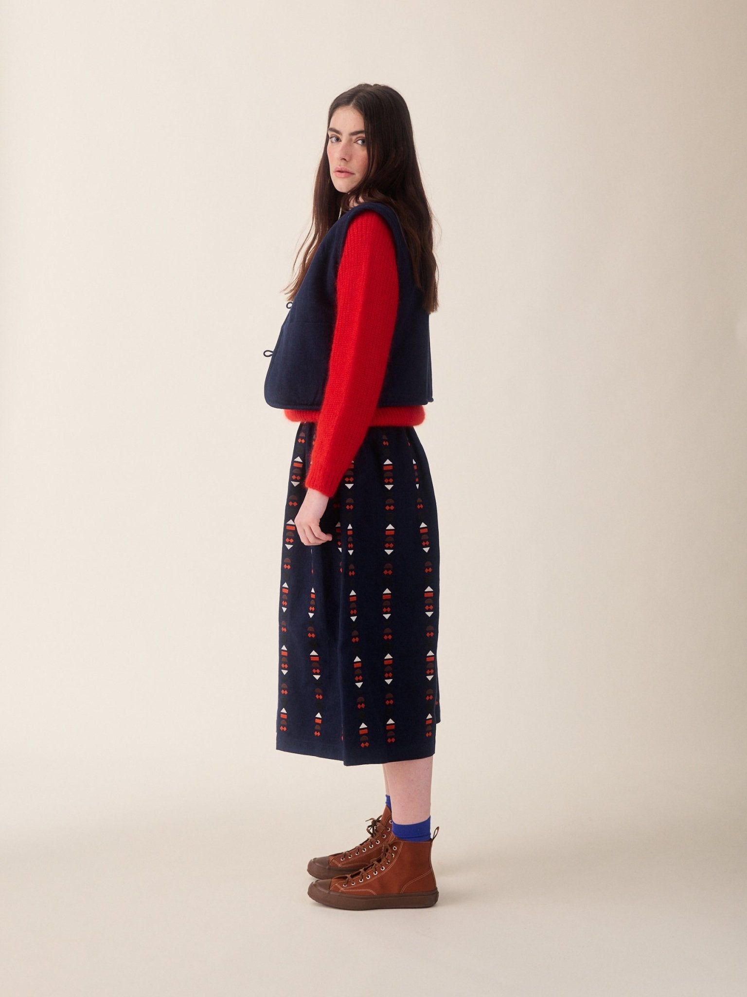 Sideline Ash Skirt Indigo Embroidered - Steranko Clothing Manchester