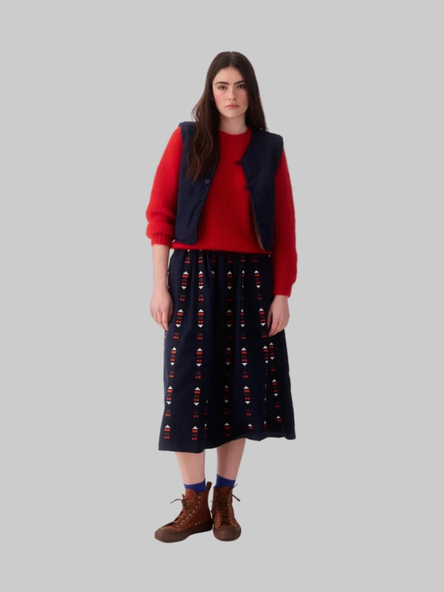 Sideline Ash Skirt Indigo Embroidered - Steranko Clothing Manchester