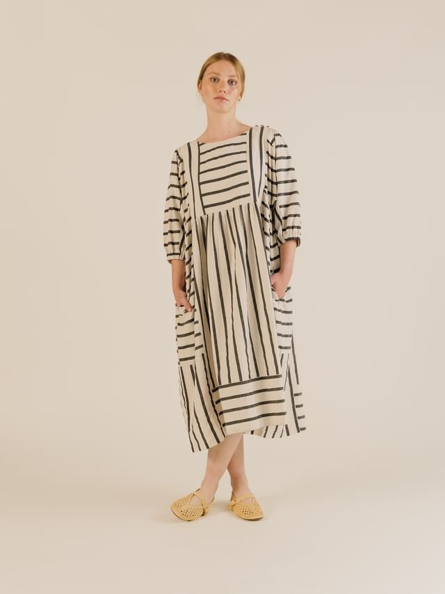 Sideline Betsy Dress Off White Stripe - Steranko Clothing Manchester