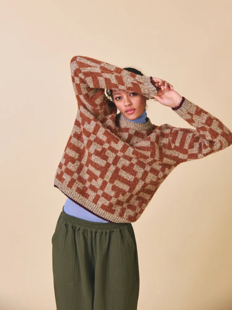 Sideline Fara Jumper Brown Mix - Steranko Clothing Manchester