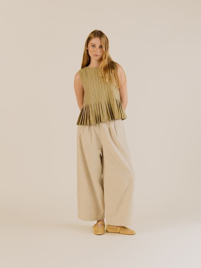 Sideline Leila Trousers Oat - Steranko Clothing Manchester