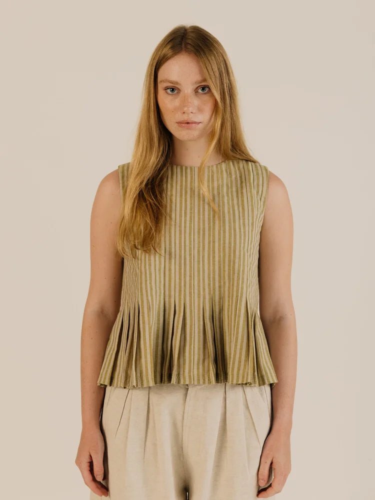Sideline Minnie Top Ochre Stripe - Steranko Clothing Manchester