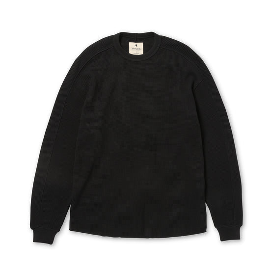 Snow Peak Heavyweight Waffle Pullover Black - Steranko Clothing Manchester