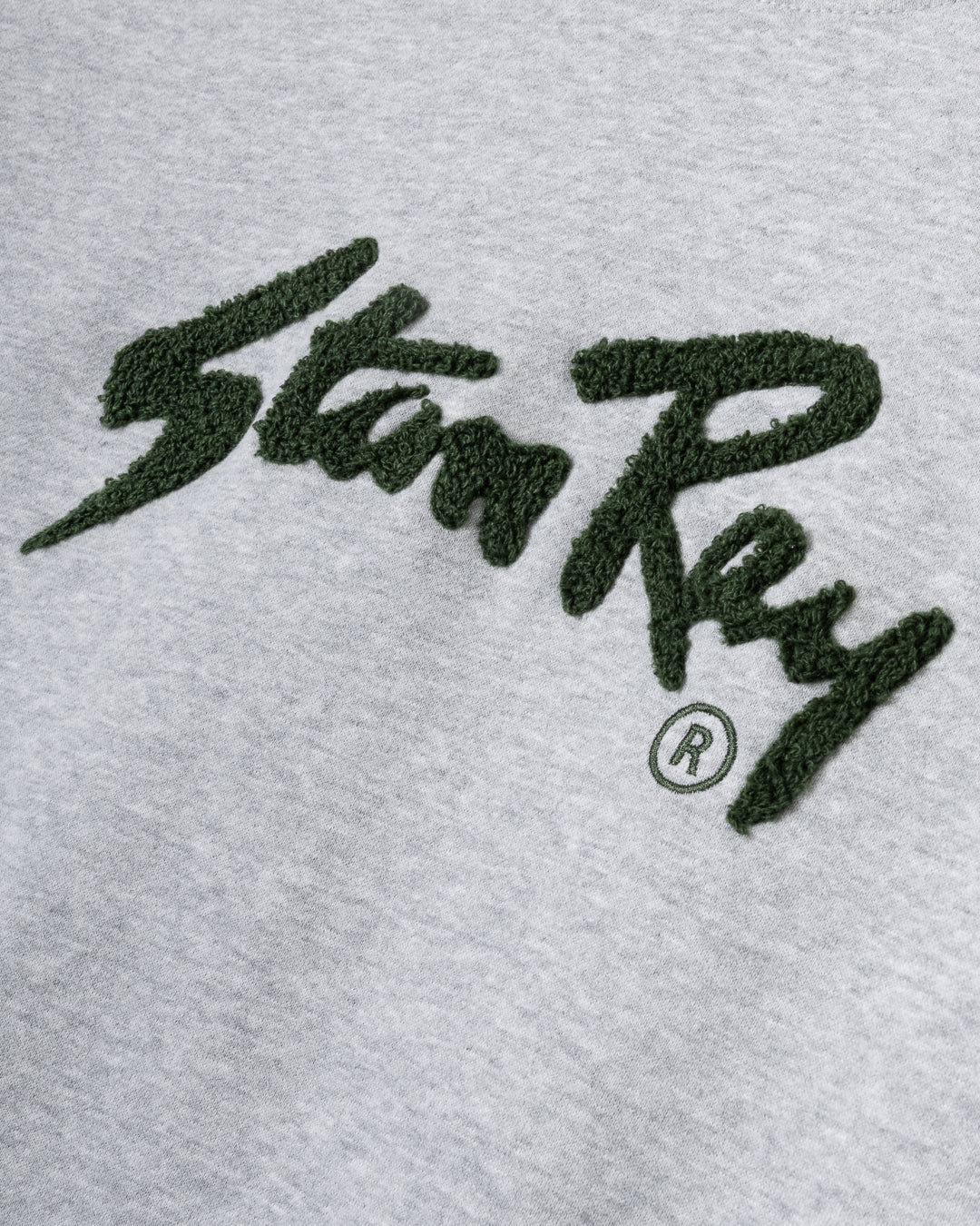 Stan Ray Chenille Patch Crew Sweat Heather Grey / Pine Needle - Steranko Clothing Manchester