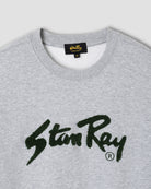 Stan Ray Chenille Patch Crew Sweat Heather Grey / Pine Needle - Steranko Clothing Manchester