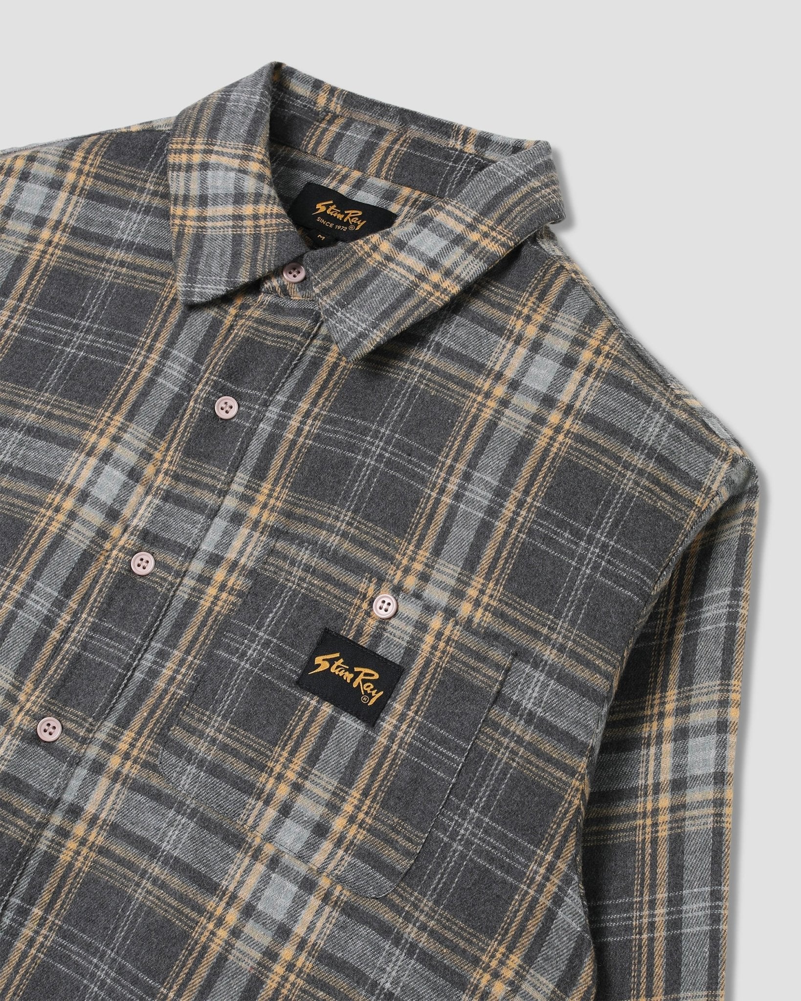 Stan Ray Flannel Shirt Charcoal - Steranko Clothing Manchester