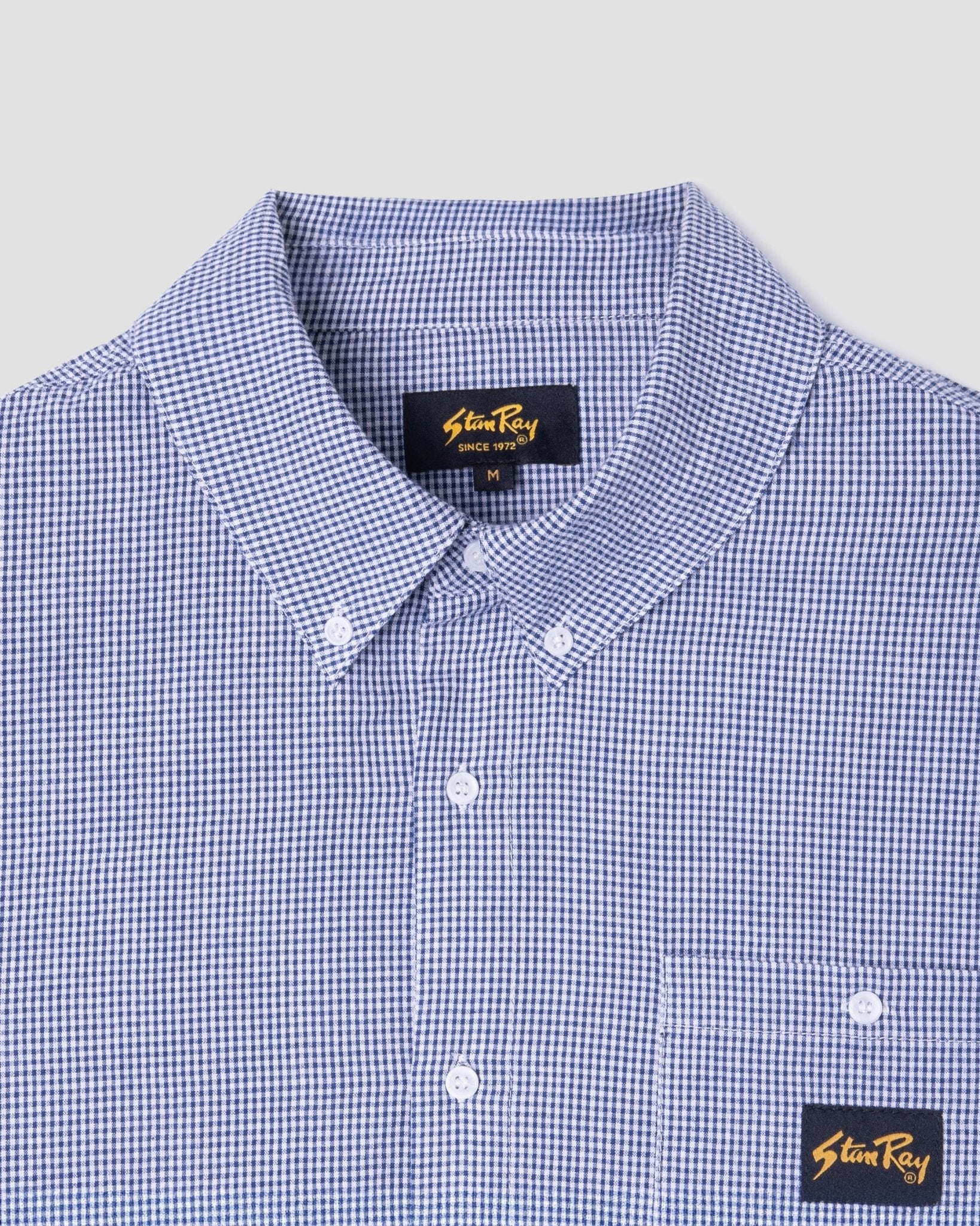 Stan Ray S/S Flannel Shirt Blue Gingham - Steranko Clothing Manchester