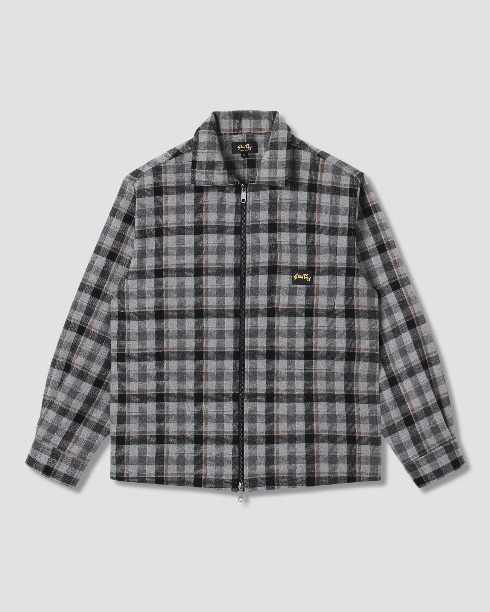 Stan Ray Zip Shirt Charcoal Plaid - Steranko Clothing Manchester