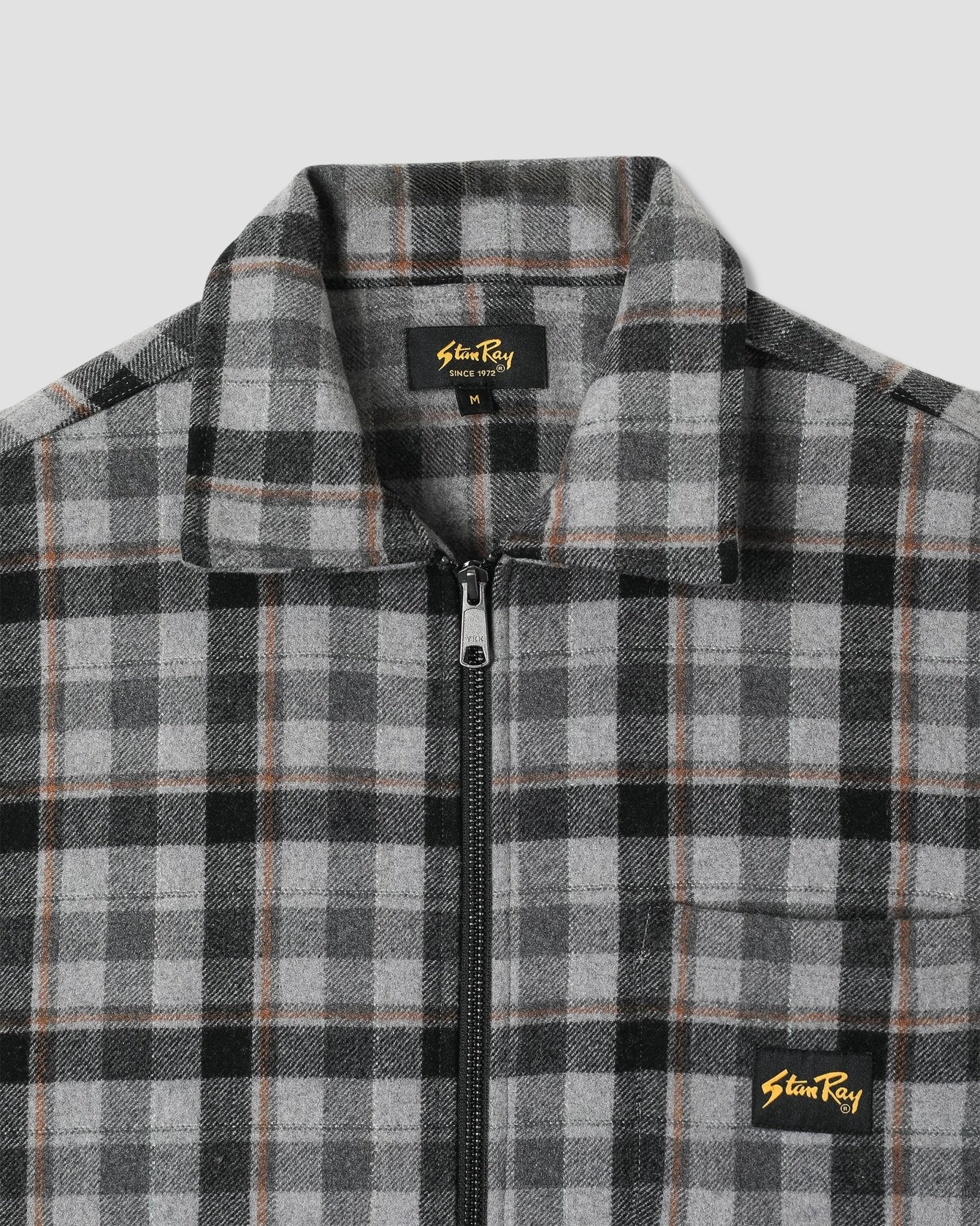 Stan Ray Zip Shirt Charcoal Plaid - Steranko Clothing Manchester