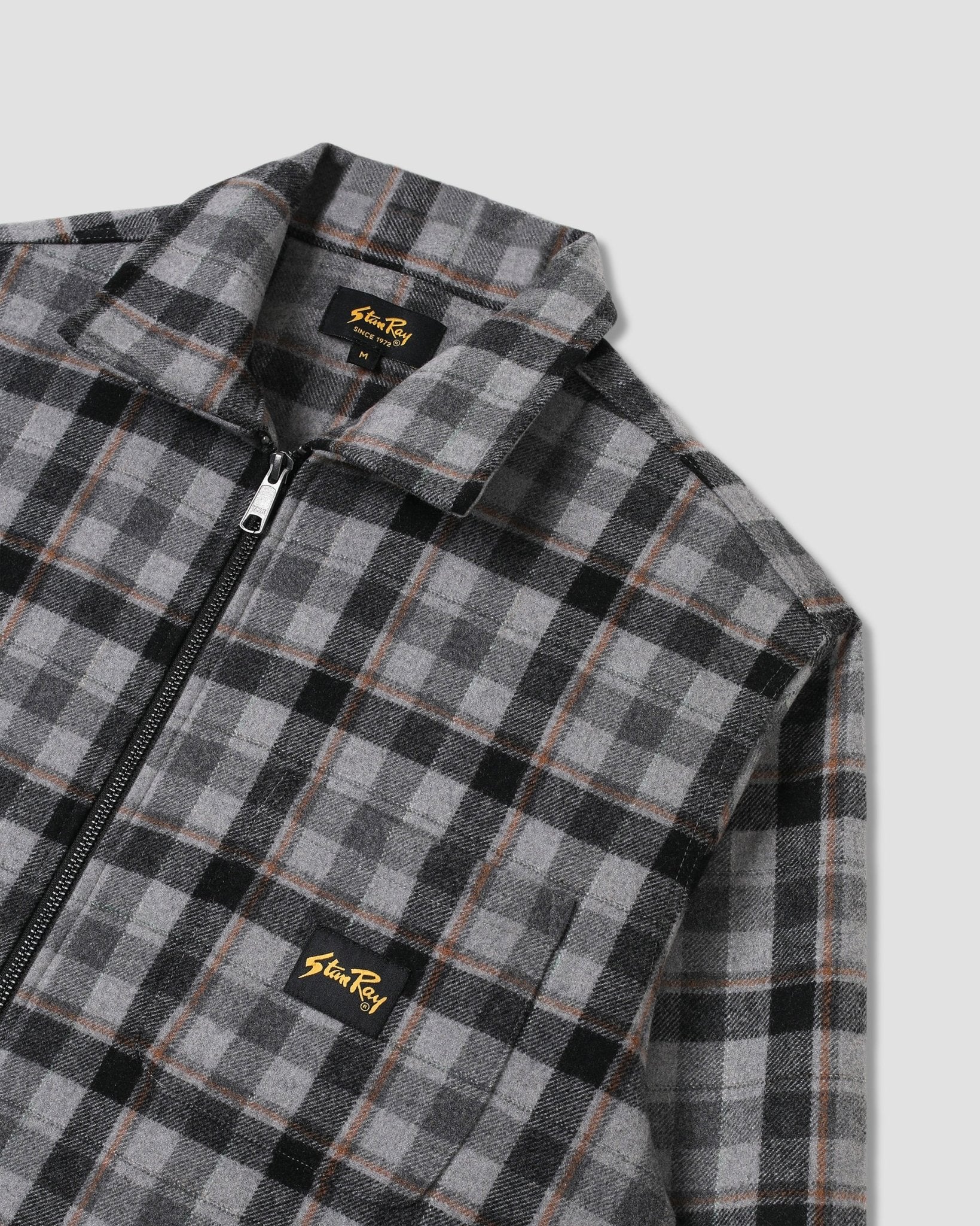 Stan Ray Zip Shirt Charcoal Plaid - Steranko Clothing Manchester