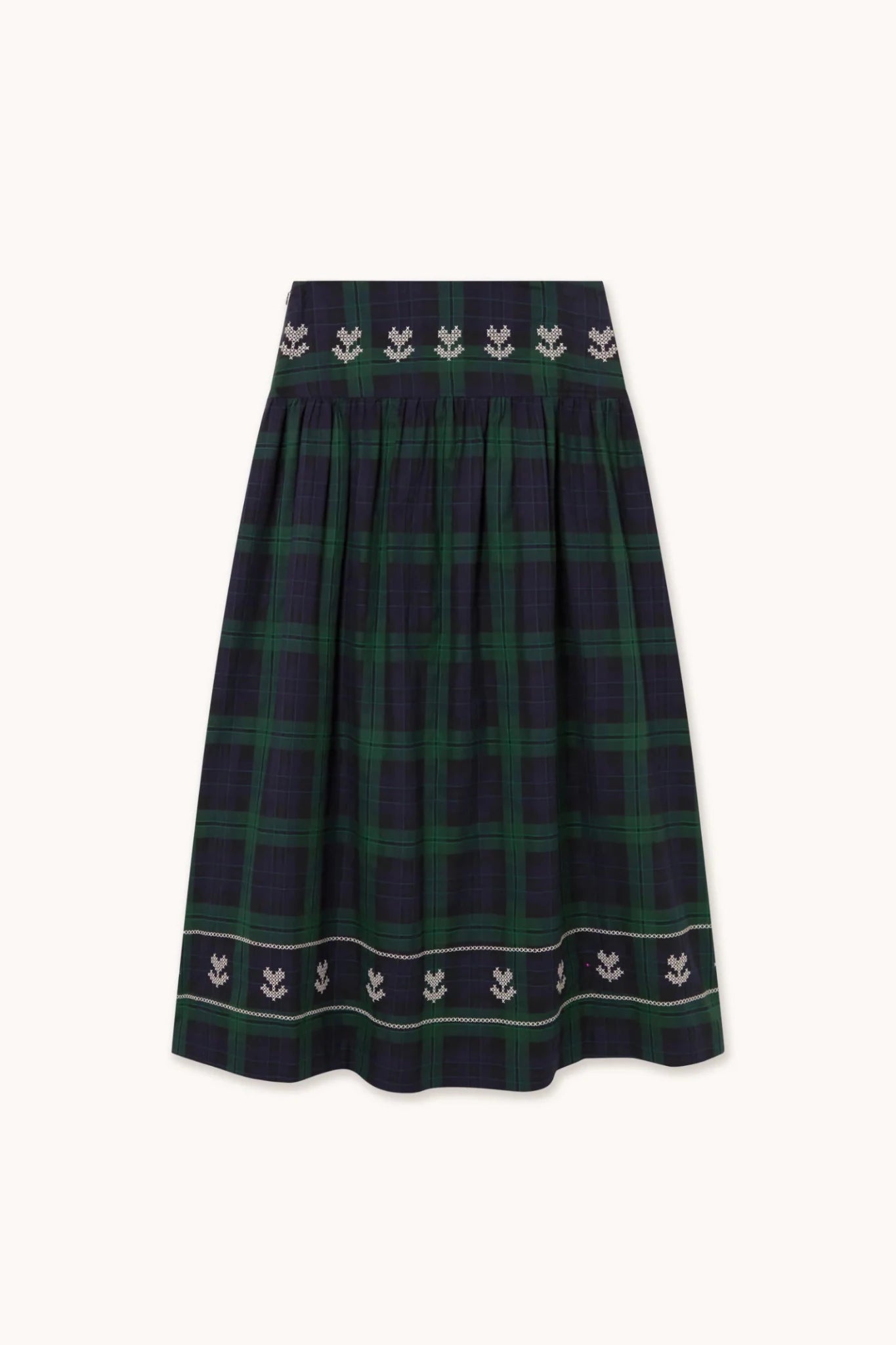 The Tiny Big Sister Embroidered Check Skirt Navy/Dark Green - Steranko Clothing Manchester